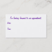 diagonaal vloeiende violette strepen afsprakenkaartje (Achterkant)