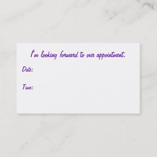 diagonaal vloeiende violette strepen afsprakenkaartje (Achterkant)