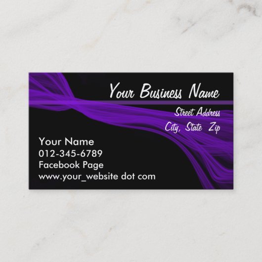 diagonaal vloeiende violette strepen afsprakenkaartje (Voorkant)
