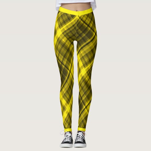Diagonaal voor groene en zwarte Mode Leggings (Voorkant)