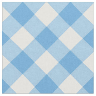 Diagonaal wit/blauw gingham-patroonweefsel stof