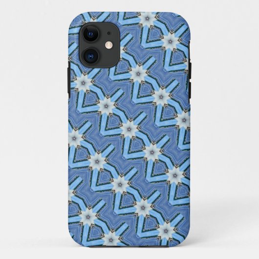 diagonaal wit bloempatroon hoesje (Achterkant)