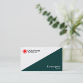 Diagonaal - Wit en Donker Moss Groen Visitekaartje (Staand voorkant)