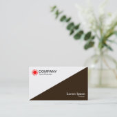 Diagonaal - wit en donkerbruin visitekaartje (Staand voorkant)