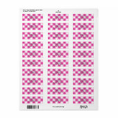 Diagonaal Wit en Roze Gingham Etiket (Full Sheet)
