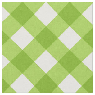 Diagonaal wit/groen gingham-patroonweefsel stof