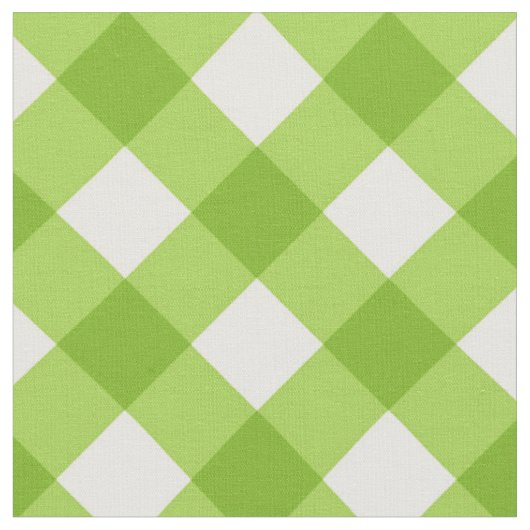Diagonaal wit/groen gingham-patroonweefsel stof (Close Up)