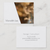 Diagonaal Wit over Warme Gouden Foto Bokeh Visitekaartje (Voorkant / Achterkant)