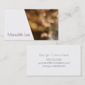 Diagonaal Wit over Warme Gouden Foto Bokeh Visitekaartje (Voorkant / Achterkant)