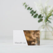 Diagonaal Wit over Warme Gouden Foto Bokeh Visitekaartje (Staand voorkant)