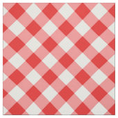Diagonaal wit/rood gingham-patroonweefsel stof (Swatch)
