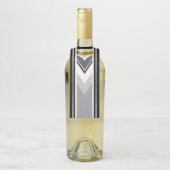Diagonaal wit zwart, grijs, streep flessenhanger (Op fles)