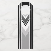 Diagonaal wit zwart, grijs, streep flessenhanger (Voorkant)