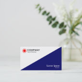 Diagonaal - Witte en Diepe marine Visitekaartje (Staand voorkant)