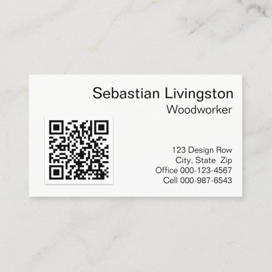 Diagonaal Woodworking Front QR Code Professional Visitekaartje (Achterkant)