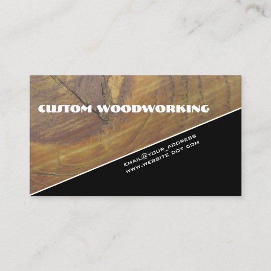 Diagonaal Woodworking Front QR Code Professional Visitekaartje (Voorkant)