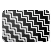 Diagonaal Zig Zag dubbel gekleurd lijnpatroon Badmat (Voorkant)