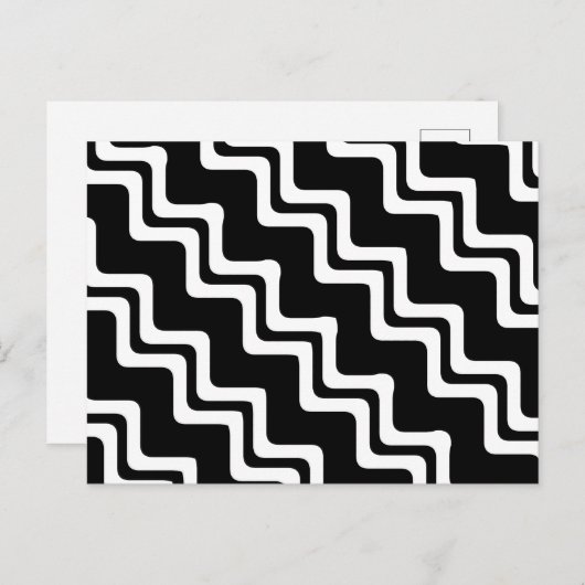 Diagonaal Zig Zag dubbel gekleurd lijnpatroon Briefkaart (Voorkant / Achterkant)