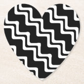 Diagonaal Zig Zag dubbel gekleurd lijnpatroon Kartonnen Onderzetters (Voorkant)