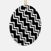 Diagonaal Zig Zag dubbel gekleurd lijnpatroon Keramisch Ornament (Rechts)