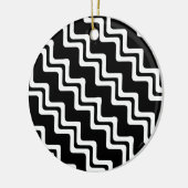 Diagonaal Zig Zag dubbel gekleurd lijnpatroon Keramisch Ornament (Links)