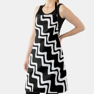 Diagonaal Zig Zag dubbel gekleurd lijnpatroon Schort