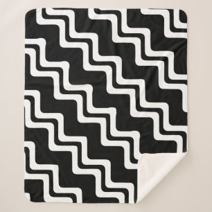 Diagonaal Zig Zag dubbel gekleurd lijnpatroon Sherpa Deken