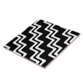 Diagonaal Zig Zag dubbel gekleurd lijnpatroon Tegeltje (Zijkant)