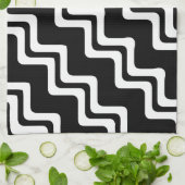 Diagonaal Zig Zag dubbel gekleurd lijnpatroon Theedoek (Gevouwen)