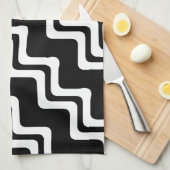 Diagonaal Zig Zag dubbel gekleurd lijnpatroon Theedoek (Quarter Fold)