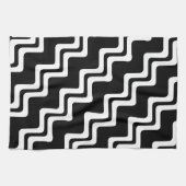 Diagonaal Zig Zag dubbel gekleurd lijnpatroon Theedoek (Horizontaal)