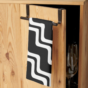 Diagonaal Zig Zag dubbel gekleurd lijnpatroon Theedoek