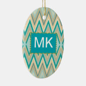 diagonaal zigzag-telefoons keramisch ornament (Rechts)