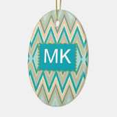 diagonaal zigzag-telefoons keramisch ornament (Links)