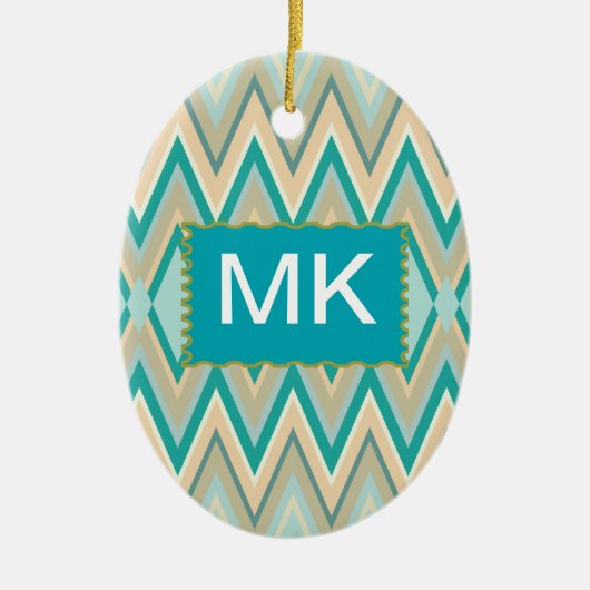 diagonaal zigzag-telefoons keramisch ornament (Voorkant)