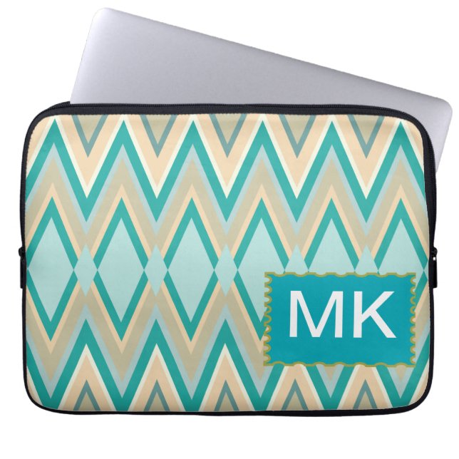 diagonaal zigzag-telefoons laptop sleeve (Voorkant)