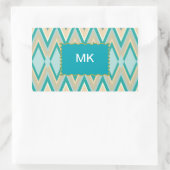 diagonaal zigzag-telefoons rechthoekige sticker (Tas)