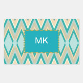 diagonaal zigzag-telefoons rechthoekige sticker (Voorkant)