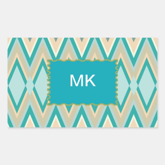 diagonaal zigzag-telefoons rechthoekige sticker (Voorkant)
