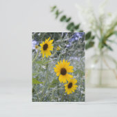 Diagonaal Zonnebloemen Briefkaart (Staand voorkant)