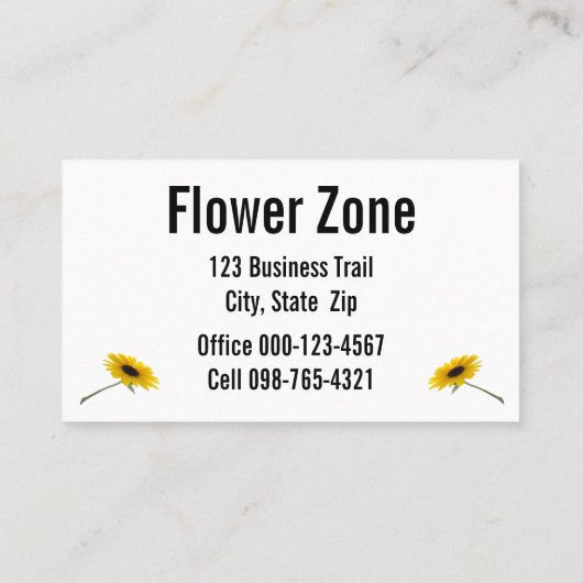 Diagonaal Zonnebloemen Visitekaartje (Achterkant)