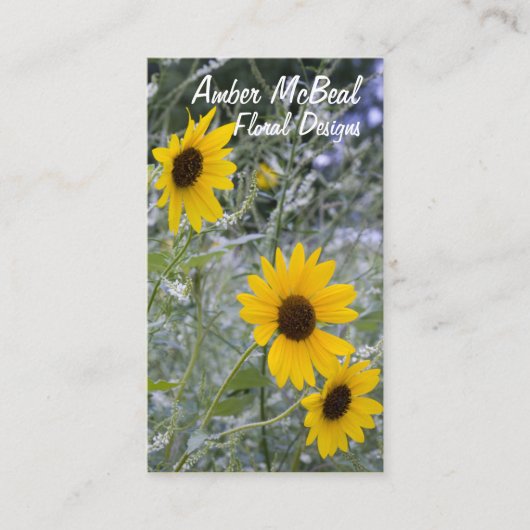 Diagonaal Zonnebloemen Visitekaartje (Voorkant)