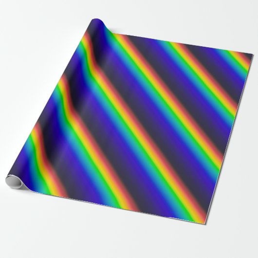 Diagonaal zonnespectrum cadeaupapier (Uitgerold)