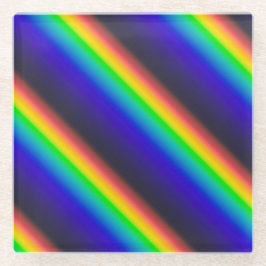 Diagonaal zonnespectrum glazen onderzetter