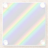 Diagonaal zonnespectrum glazen onderzetter (Achterkant)