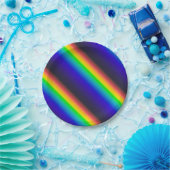 Diagonaal zonnespectrum papieren bordje (Feest)