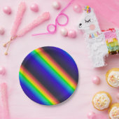 Diagonaal zonnespectrum papieren bordje (Feest)