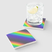 Diagonaal zonnespectrum stenen onderzetter (Zijkant)