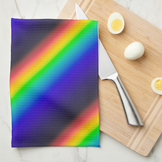 Diagonaal zonnespectrum theedoek (Quarter Fold)