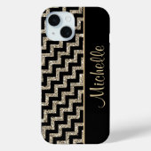 Diagonaal zwart Chevron Gold, persoonlijk Case-Mate iPhone Case (Achterkant)